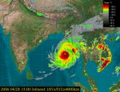 Tropical Cyclone Mala in the Infrared Channel with color enhancements, from FY-2